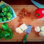Warm Brussel Sprout and Pecan Salad