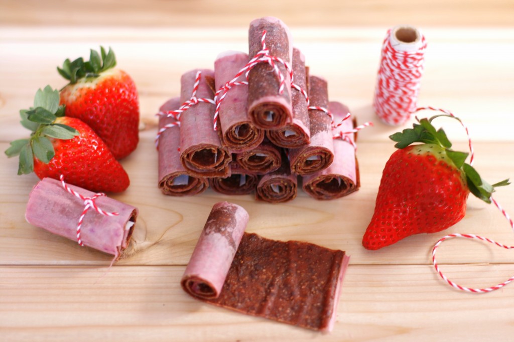 Strawberry Maca and Almond Fruit Roll-Up
