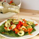 Zucchini Ribbon Salad with Creamy Mustard and Garlic Dressing