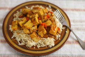 Tofu Curry with Cauliflower Rice