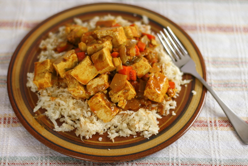 Tofu Curry with Cauliflower Rice