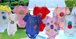 Homemade Baby Shower - Personalized Onesies