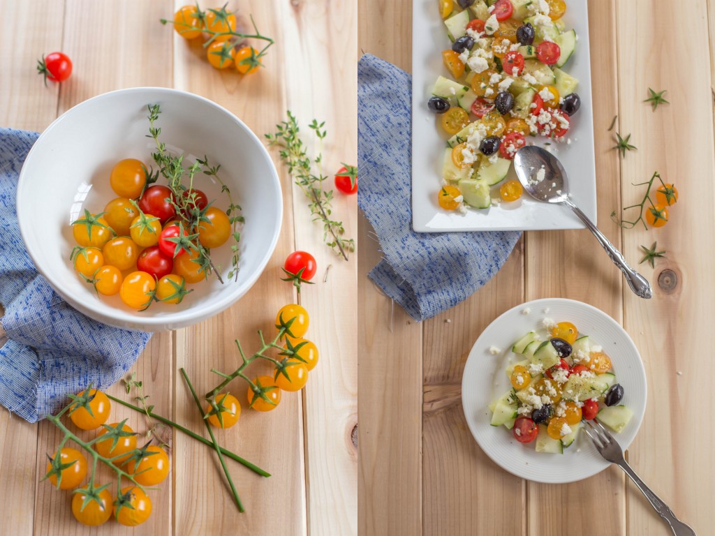 Easy Greek Salad with Cherry Tomatoes