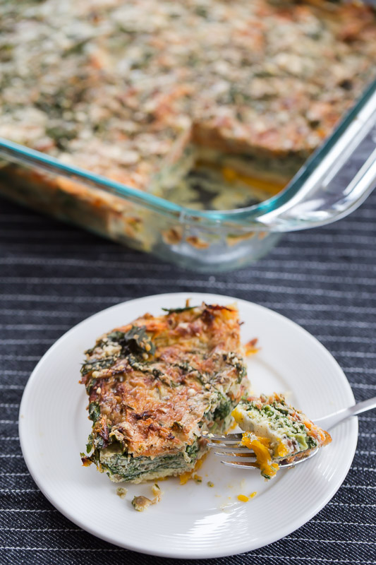Spinach and Carrot Squares {Crustless Quiche}